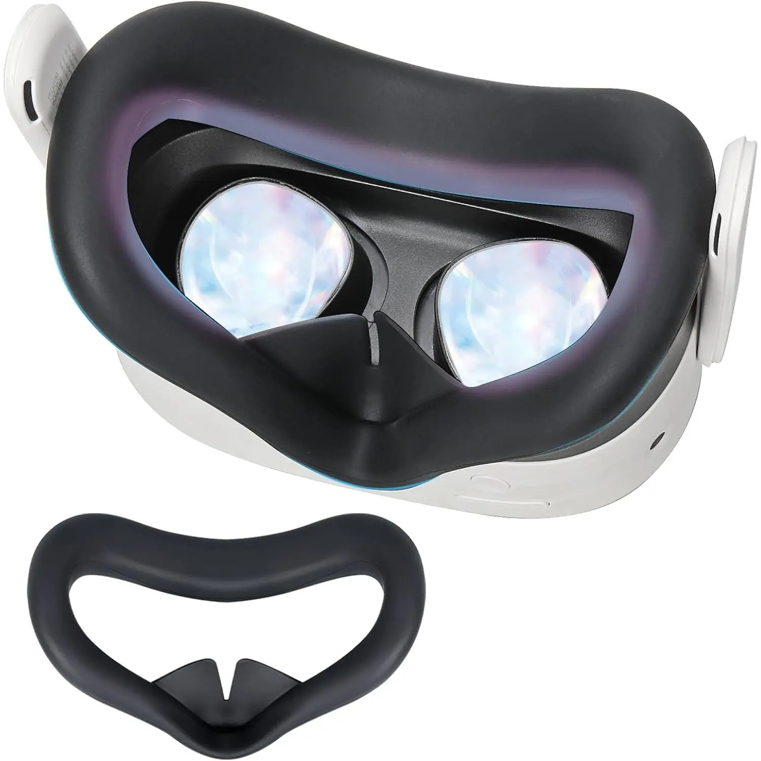 VR Silicone Face Cover Pad for Meta Quest 3S Accessories, Soft Silicone Face Cushion Pad, Sweat-Proof & Anti-Light Face Cover Cushion Compatible with Quest 3S
