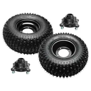 16x8-7 200/55-7 ATV UTV Tire and Rim Wheels 16x8x7 Tire & 4 Stud Go Kart Wheel Hubs for Karting Drift Trike Golf Cart Quad Buggy Dune Moped Lawn Mower 4 Wheeler Tricycle Motorcycle Taotao Coolster
