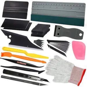 Gomake Vinyl Wrap Tool kit Window Tinting Tools Car Wrap Kit Wallpaper Smoothing Tool Window Tint Installation Kit with Felt Squeegee, Wrap Stick Squeegee,9mm Utility Knife for Car Wrapping