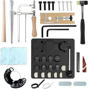 IvySync Spoon Ring Bending Tool Kit,Multi-Functional Ring Bending Machine with Sizer Measuring Tool and Nylon Dies Making Tool,Jewelry Making Measuring Tool Set for Soft Metals