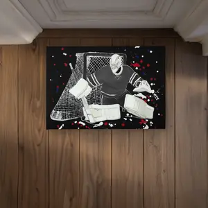 360 stand CODM1724LUC17G 17x24 in. Polyester Loop Hockey Goal Mat - Contemporary Design, Modern Flair, Unique Decor, Hockey Motif, Sports Theme Carpet for Indoor-Outdoor Living Room Use, Sport-Themed Doormats