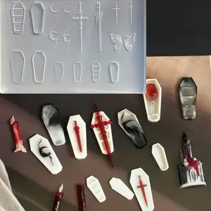 Creative Silicone Nail Art Mold Set, Gothic & Dark Style Design, Perfect for DIY Manicure Decorations, Unique Gift Idea for Nail Lovers
