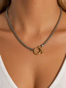 Waterproof Stainless Steel Chain Necklace, Unisex Casual Trendy Non Tarnish Necklace, Fashionable Jewelry Accessories for Women Party, Daily Decor, Trendy All-match & Exquisite Jewelry for Birthday Gift, Fashion Cool Accessories