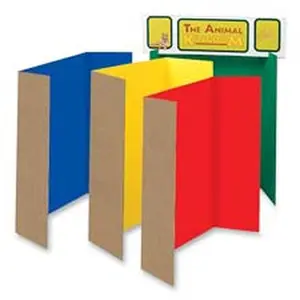 Single Walled Presentation Board - 48in x 36in 24-ST Assorted Tri-Fold Display Board, 50% Post-Consumer 80% Recycled Material for Office Presentations & Projects