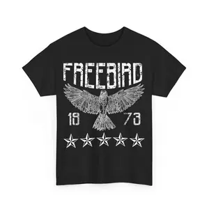 Free Eagle Bird 1973 American Western Country Music Lover Unisex T-Shirt Casual Cotton Clothing Menswear