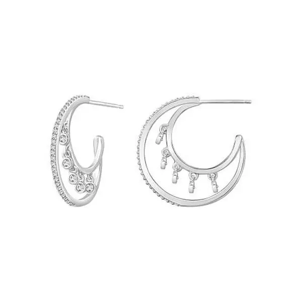 Radiance by Absolute™ 0.99ctw Open Hoop Dangle Earrings