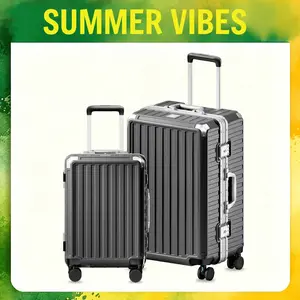 LUGGEX 2 Piece Luggage Set(20/28) with Spinner Wheels, 8010S Aluminum Frame Zipperless Polycarbonate Hard Shell Suitcase Sets summervibes ZX-Core fathersdaygift