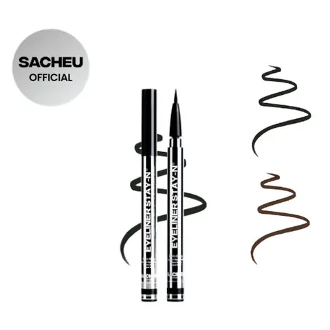 sacheu Eyeliner STAY-N - All-Day Liquid Eyeliner - flexible tip, felt-tip brush, smudge-proof, long-wear makeup