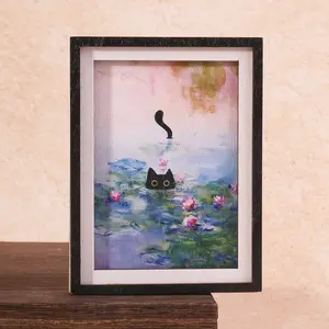 1PC Adorable Swimming Cat Kitty Kitchen Refrigerator Magnet, Cute Animal Fridge Magnet with and Frame, Perfect Decorative Home Decoration and Holiday Gift