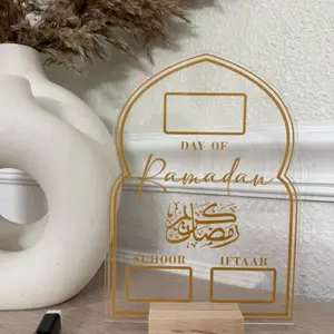 Ramadan Acrylic Date and Time Sign