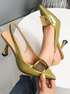 Single shoes light solid color pointed elegant Classy all-matching medium heels breathable women's high heels