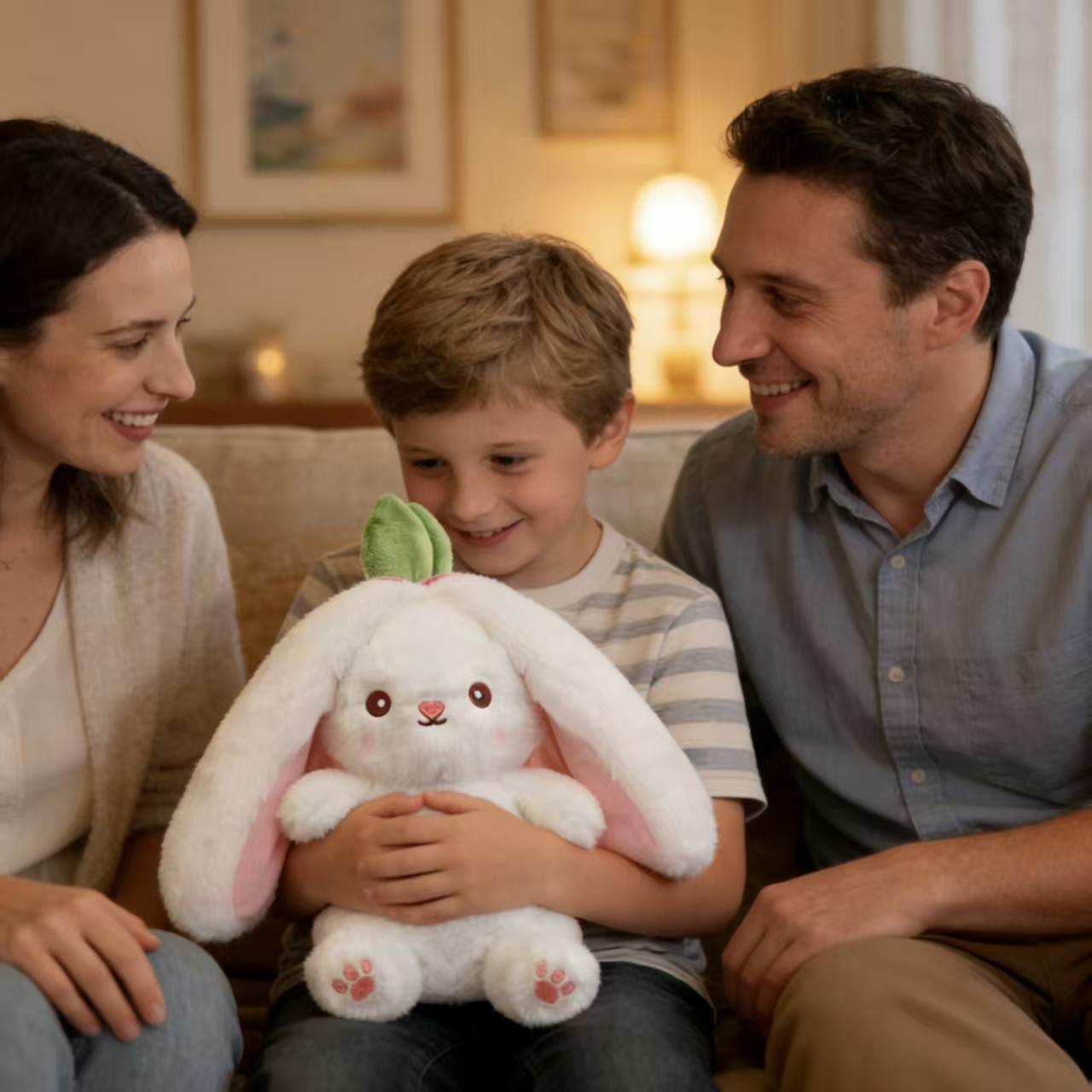 Bunny Stuffed Animal, Strawberry Reversible Cuddle Bunny Plush Doll with Zipper Cute Soft Rabbit Toys Pillow for Kids and Adults Easter Bunnies Plushies Gifts Bunny Stuffed Animal, Strawberry Reversible Cuddle Bunny Plush Doll with Zipper Cute Soft Rabbit Toys Pillow for Kids and Adults Easter Bunnies Plushies Gifts