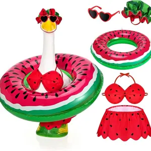Hawaiian Porch Goose Summer Bikini Swim Ring Goose Costume Suitable for 23" Goose Statue Goose Outfits