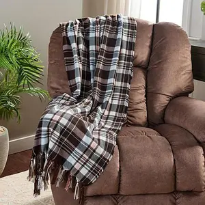 Jeffrey Banks Cozy Plaid Woven Throw Jeffrey Banks Cozy Plaid Woven Throw