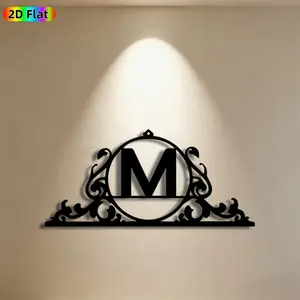1pc Monogram M Metal Wall Art, Ornate Monogram M Statue Mural, Ideal Gift for New Year, Christmas, Home Decor Enthusiasts, Rust-Resistant Metal Wall Decor Wall Sculptures, Perfect for Indoor Wall & Outdoor Fence, Personalized Decor Aficionados