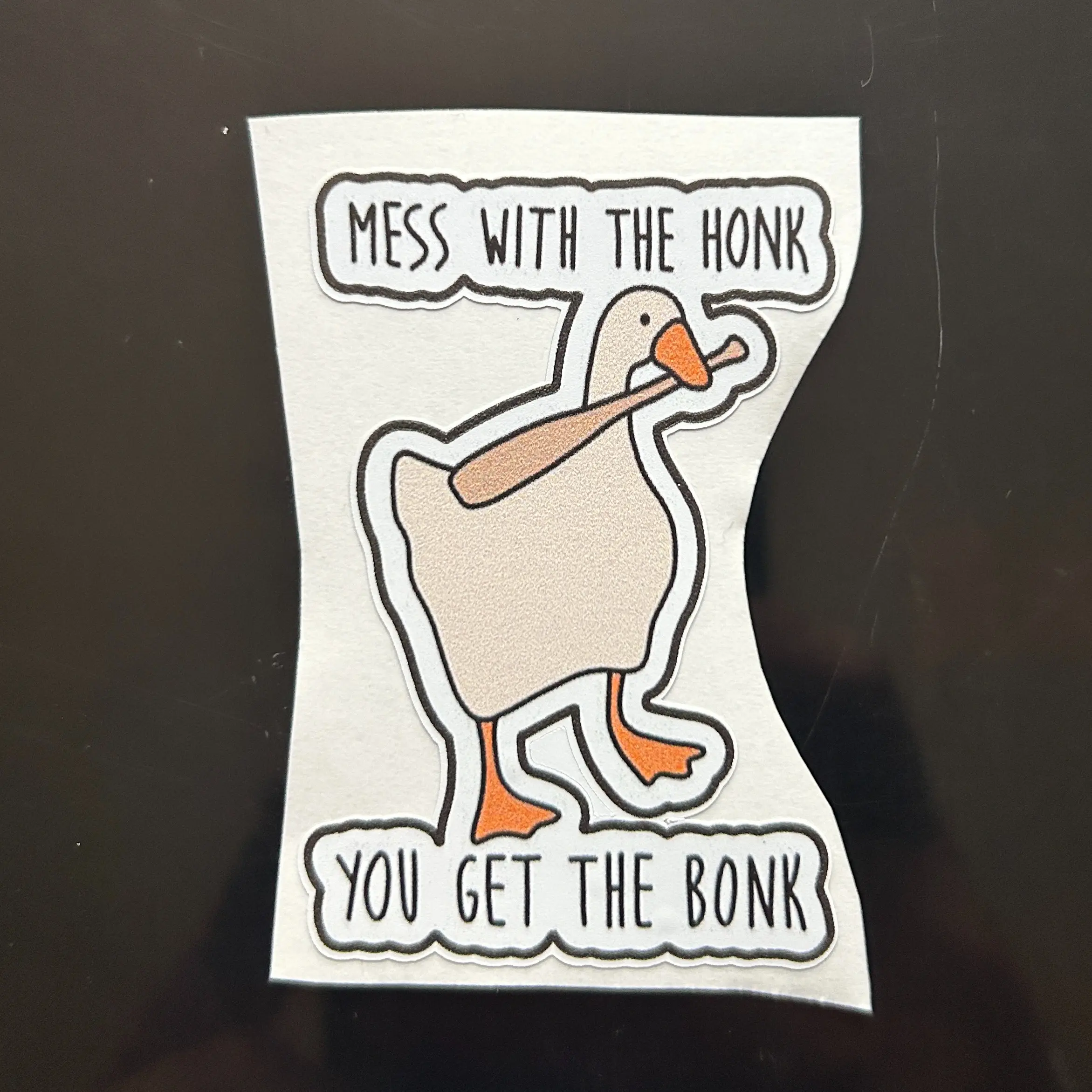 Mess with the honk, you get the bonk - vinyl waterproof sticker (2in x 3in)