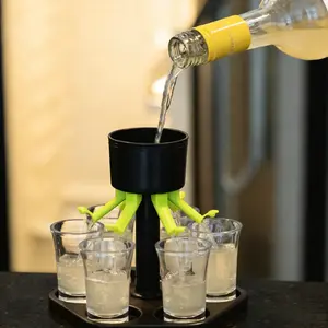 6 Shot Glass Dispenser & Holder, 1 Set Multifunctional Shot Dispenser with 6 Glasses, Cocktail Dispenser for Outdoor Party & Bar