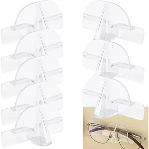 PrimPick 8Pcs Eyeglass Holder Wall Mount, Sunglasses Storage Organizer, Glasses Holder Stand with Self Adhesive ,for Home Office and Store, Self Adhesive Hooks