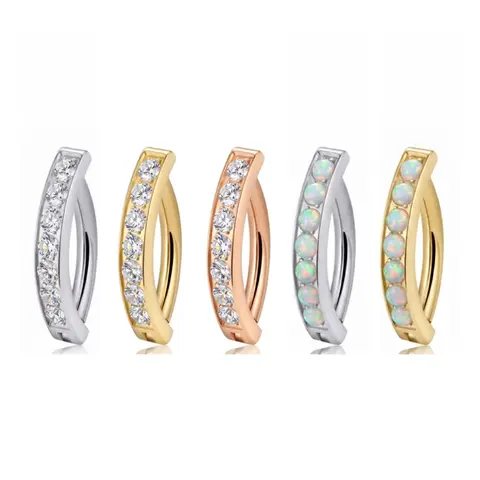 Titanium Gem Hinged Ring for Belly Button Piercings | 14g