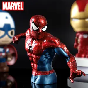 Spider Man PVC Bust Bank, Battle Style Three-Dimensional Embossed Spider-Man Piggy Bank, Large Capacity Anti-Theft Piggy Bank, Desktop Decorative Ornaments