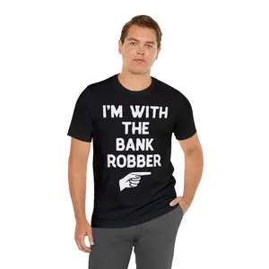 Im With The Bank Robber Costume Halloween Matching Party T-Shirt, Ghost Shirt, Funny Halloween T-Shirt, Black Spooky Tees, Trick Treat Costume Tees, I'm Too Old For This Sheet Tops,Ghost Costume Outfit