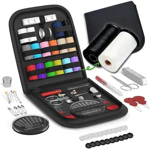 Sewing Kit Gifts for Grandma, Mom, , Traver, Adults, Beginner, ,Sewing Supplies Accessories with ,Sewing Needs Thimb, Thread,Tape Measure etc (Black, S)