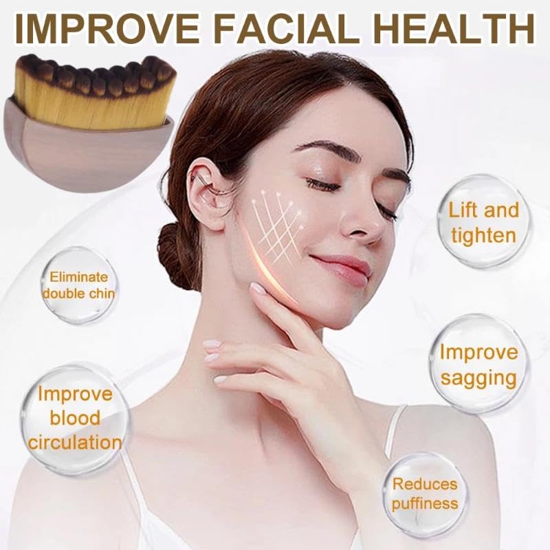 Lymphatic Contour Face Brush for Jawline & Chin Sculpting, Soft Bristles Dry Brushing Massager for Lymphatic Drainage & Facial Fatigue Relief, Ergonomically Designed to Fit The Skin Precisely, Gift for Women for Her