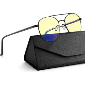 Blue Light Glasses for Men, Circular Frame Single Brow Bridge Design Campus Style Glasses Anti  for Screen