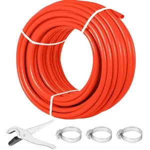 VEVOR Oxygen Barrier 1/2 Inch 300 Feet Tube Coil EVOH PEX-B Pipe, Summervibes,Summervibes, for Residential Commercial Radiant Floor Heating, Red