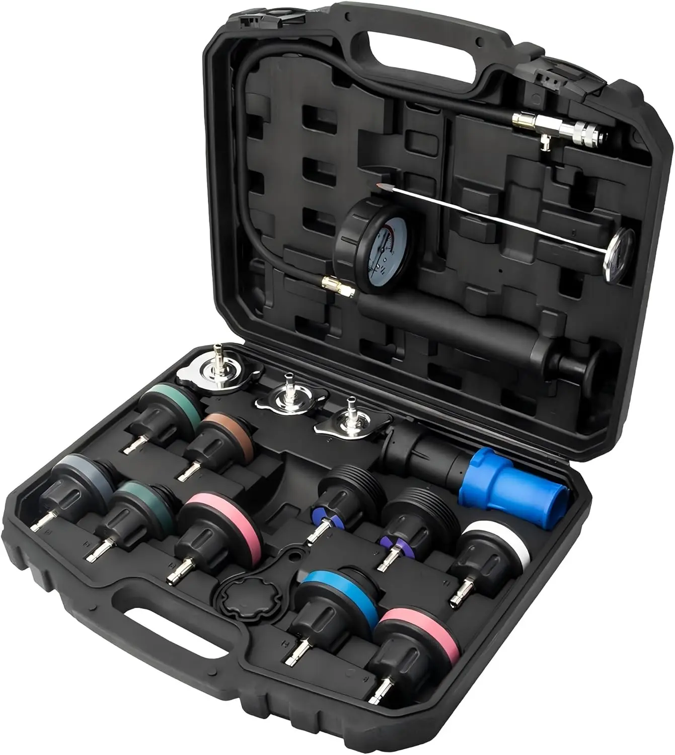 Coolant  Tester Kit, Universal Radiator  Test Pump with Adapters, Cooling System Leak Detector for   SUV, Fit for  Ford Toyota  VW Audi