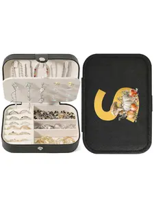 1 modern A-Z letter design luxury Halloween jewelry management box - a portable desktop accessory box suitable for earrings, necklaces, and rings - Korean style