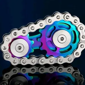 Autism, ADHD, Sensory Processing Disorder Stress Relief Toy for Ages 8+ Rainbow Colorful Gear Design Fidget Spinner