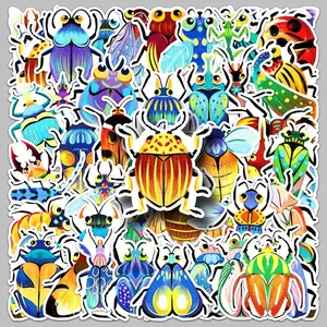 Insect Pattern Sticker, 51pcs/set Colorful Insect Pattern Decorative Sticker, DIY Decals for Water Bottle, Laptop, Phone Case, Scrapbooking, Journal Making, Cover
