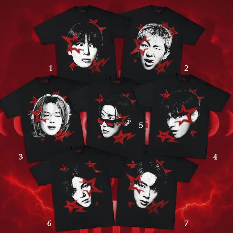 Custom Ariran Around The World Concert TShirt, Member Band kpop, Gift For fan Crewneck Fabric Fabric