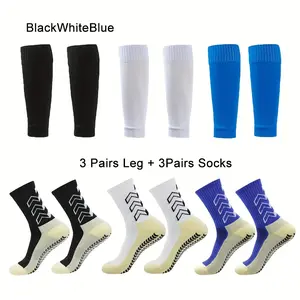 6pcs Athletic Socks for Soccer, Tennis, Cycling & Basketball - Comfortable, Durable Nylon with Garter Covers for Running, Fitness & Yoga - Machine Washable - White/Blue/Black - For Men & Women - Suitable for Sports & Exercise - Great Gift for Athletes & F