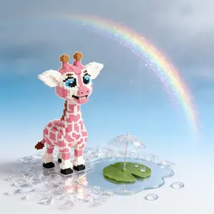 Cute Giraffe 3D Puzzle Building Blocks Decoration, Home Office Shelf Decor, Party Tabletop Display, Ideal Gift for Holidays