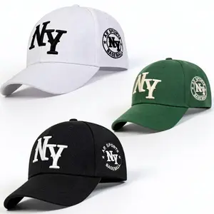 Vintage NY Embroidered Dad Hat, Unisex Washed Cotton Baseball Cap for Women, Adjustable Streetwear Style with Side Patch, Hats For Women