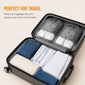 10 Lightweight Portable Sports Shoe Storage Bags - Reusable, Drawstring-Sealed, See-Through Easy-Identify Windows, Dustproof Dirt-Proof for Home & Travel
