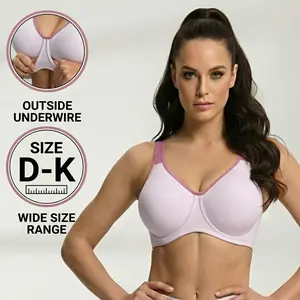 HSIA ComfyArc Hybrid Active Vibe Soft Support Non-padded Unlined Full Coverage Wide Strap Outside Underwire Sports Bra Everyday Womenswear