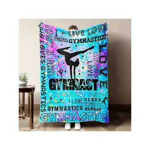 1pc Gymnastics-Themed Blanket - Ultra-Soft Flannel All-Season Bedspread With Gymnast Print (Bars, Beam, ) - Unisex Gift For Gymnasts, Coaches, Fans - Birthday & Competition Present For Women & Men-30*40in
