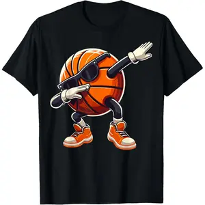 Dabbing Basketball Ball with Sunglasses Funny Basketball T-Shirt