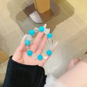 Blue Chalcedony & Clear Quartz Bracelet