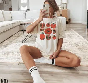 Comfort Colors Tomato Shirt, Playful Tomato Girl Summer Tee, Aesthetic Garden Shirt, Trendy Farmers Market Tshirt, Premium Garment Dyed Gift for Gardener, Boutique Gardening T Shirt Cottagecore Vintage Aesthetic Top