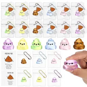 Christmas Gift Funny Inspirational Stress Balls with Support Card Positive Relief Prank Colorful Poop Pickle Ball Kawaii Squishies for Office Employee Coworker Friends Teacher