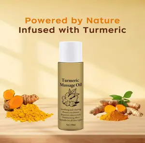 Relaxing Turmeric Massage Oil – Ginger & Coconut Blend for Stress Relief, Muscle Relaxation, Circulation Boost, Lightweight Body Oil, Perfect Christmas & Holiday Gifts
