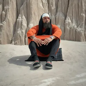 Thobe - Orange & Black Traditional Wear for Men with Comfortable Fit and Timeless Style