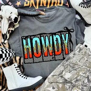 Bow Howdy  Flames Shirt, vintage western graphic tees, western outfits women, women's graphic tees, western clothing, cowgirl outfits stuff, country concert outfits, western tops stuff clothes Casual Comfort
