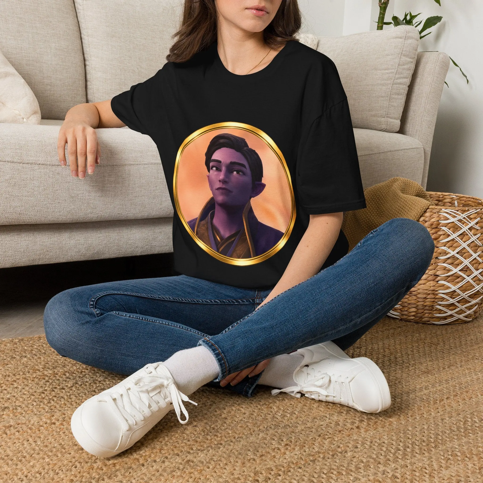 Palia Inspired Eshelon Character Portrait T-Shirt — Golden Frame Graphic Tee