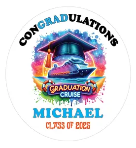 Graduation Cruise Door Magnet - 8.8 x 9.5 Inch | 15MIL Printed Vinyl Magnet - Reusable Decorative Magnet Ornament for Congratulations Party Decoration - Perfect Keepsake Gift