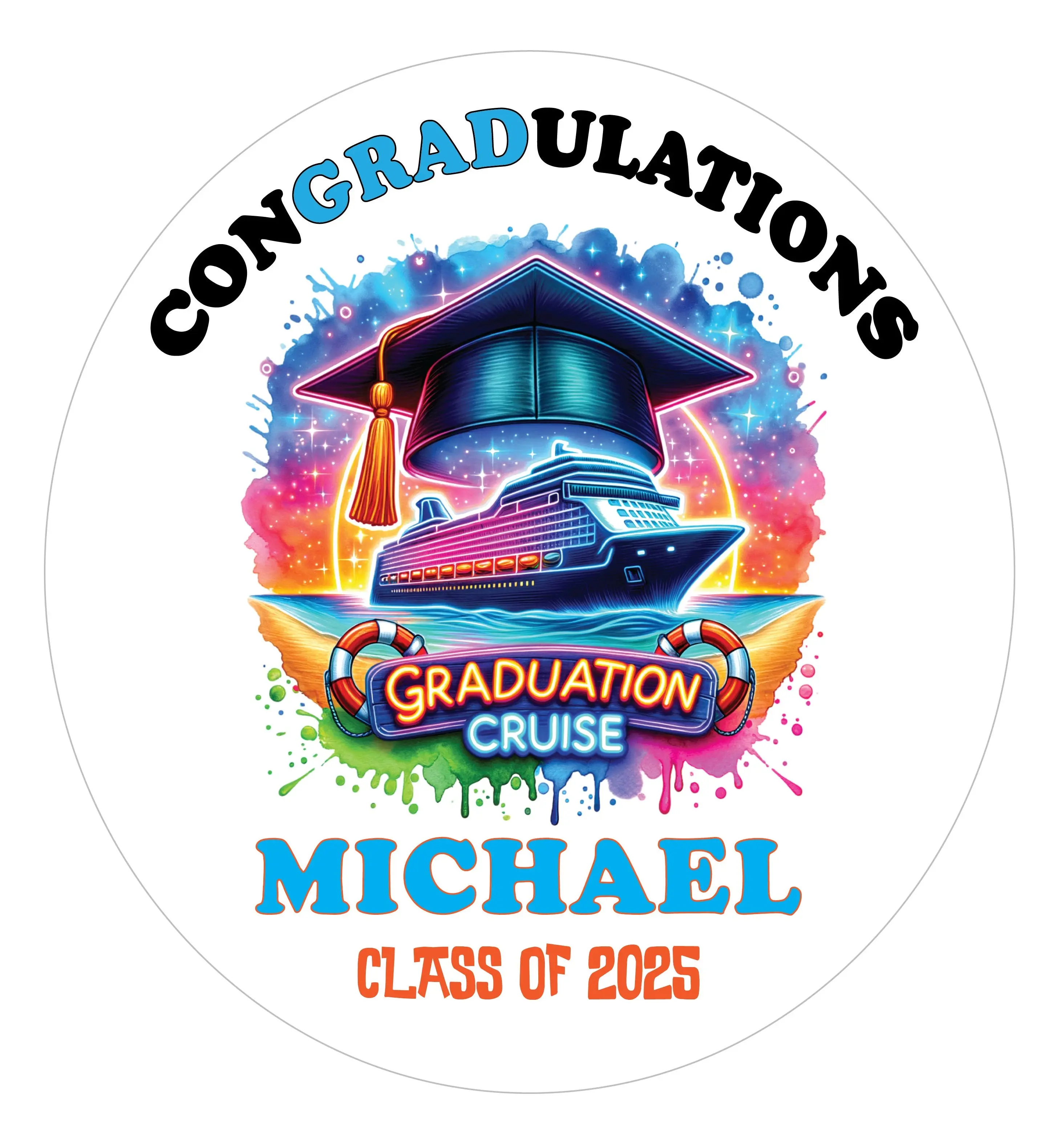 Graduation Cruise Door Magnet - 8.8 x 9.5 Inch | 15MIL Printed Vinyl Magnet - Reusable Decorative Magnet Ornament for Congratulations Party Decoration - Perfect Keepsake Gift